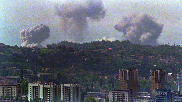 Nato airstrikes against Bosnian Serb positions around Sarajevo