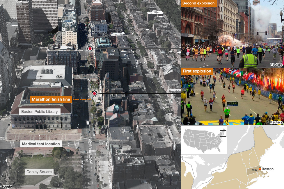 Boston blast map