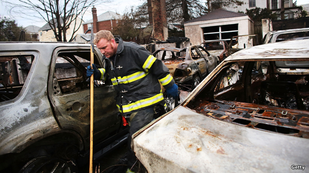 Queens fire damage