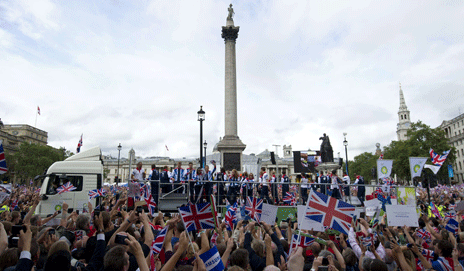 Crowds in Trafalgar Square