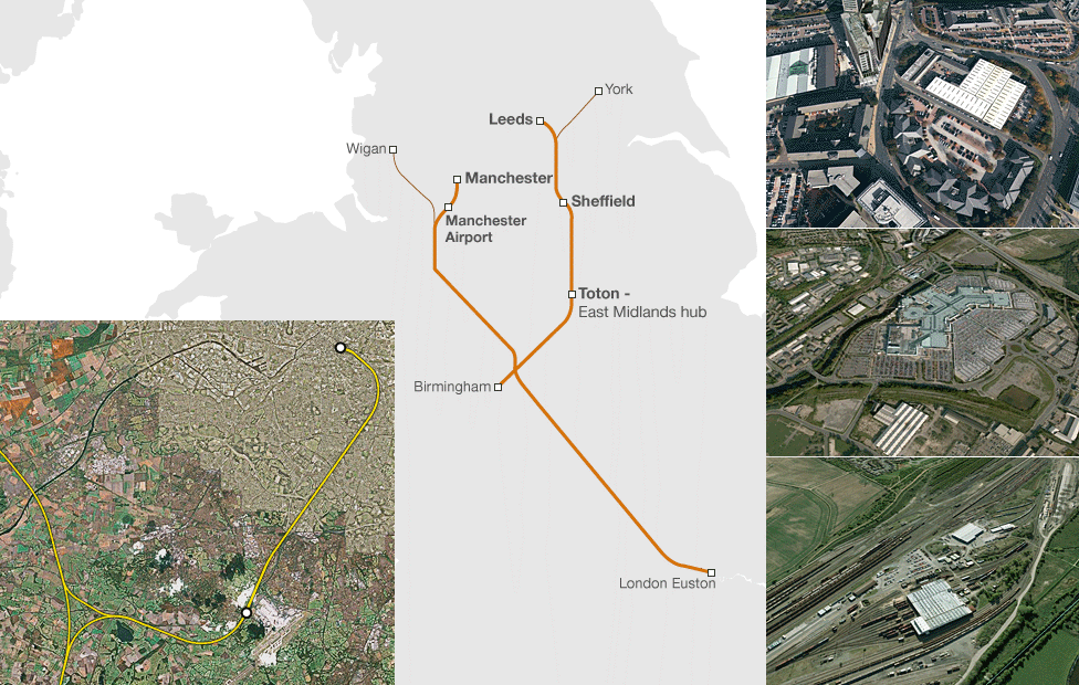 Map of new high-speed rail stations