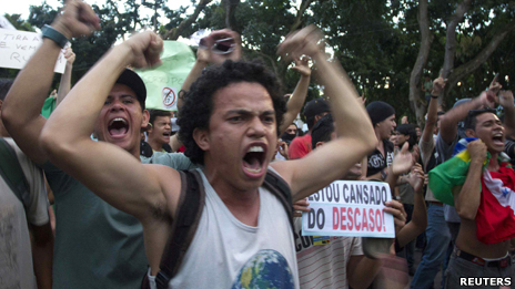 Protesters in Belem