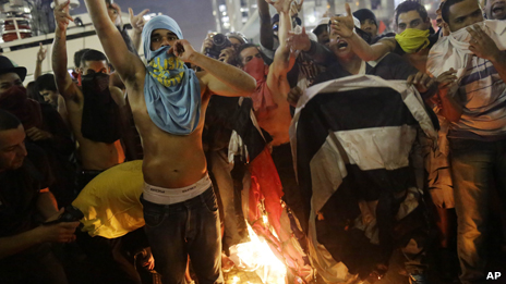 Protesters in Sao Paulo