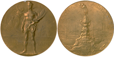 1920 olympic medal. Image courtesy of IOC