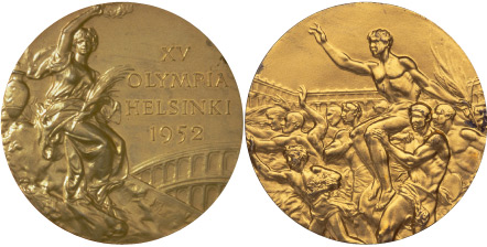 1952 olympic medal. Image courtesy of IOC