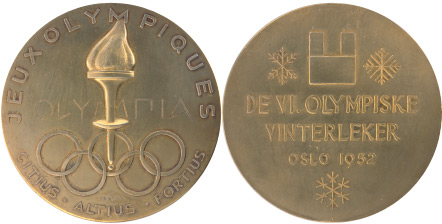 1952 olympic medal. Image courtesy of IOC