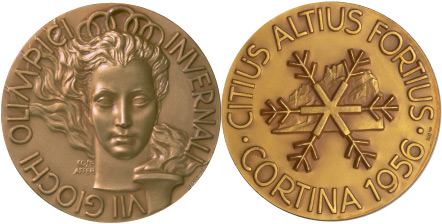 1956 olympic medal. Image courtesy of IOC