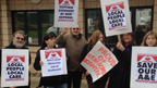 Supporters with posters