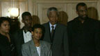 The family of Stephen Lawrence have met the ANC leader Nelson Mandela.