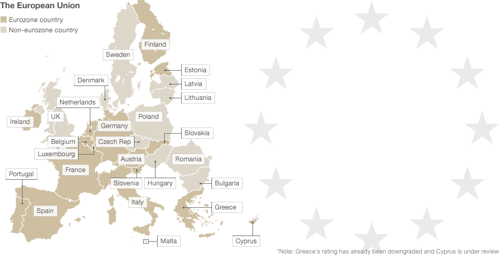 Eurozone map